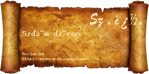 Szám Áron névjegykártya